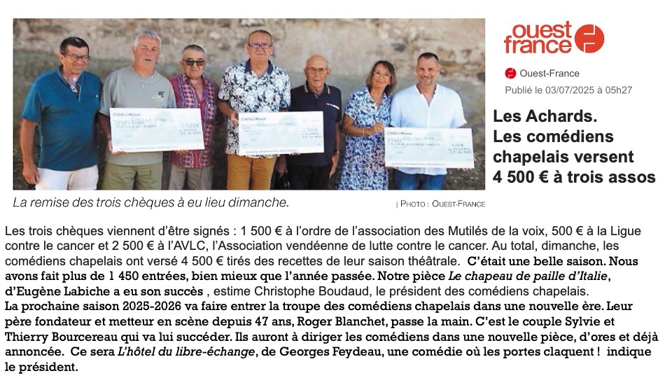 OUEST FRANCE 3 07 2025