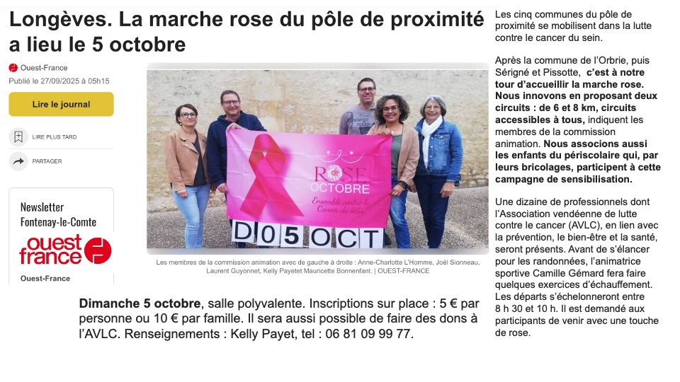 OUEST FRANCE LONGEVES 2025