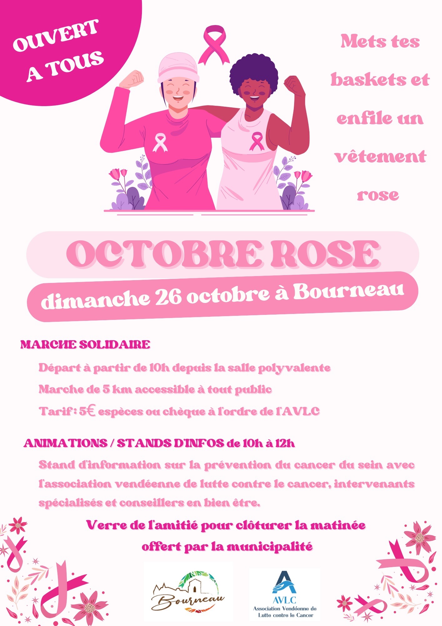 Affiche Octobre Rose Prévention Illustrations Rose - 1