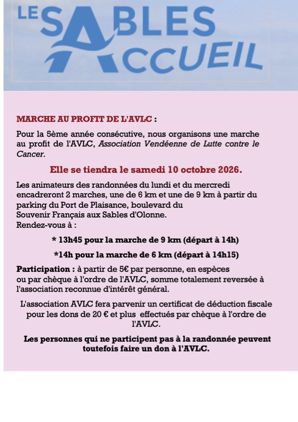 MARCHE AVEC LES SABLES ACCUEIL